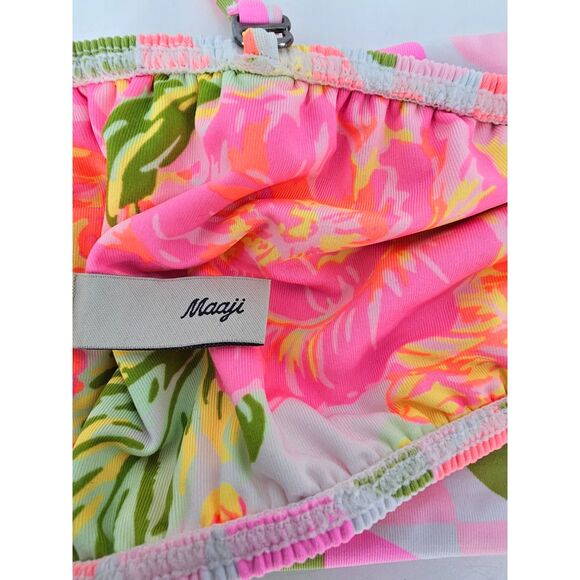 Maaji Kona Bandeau NWT Simple Seventies Reversible Halter Top Medium - Picture 6 of 6